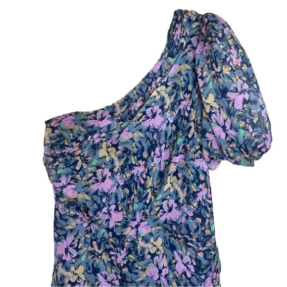 ASTR the Label - Women’s ‘Santorini’ Floral Maxi Dress Asymmetric, Purple Small - Picture 3 of 12